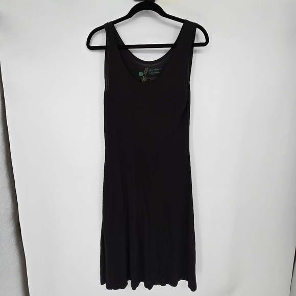 Gudrun Sjoden Dress Black Jersey Tencel Modal sleeveless pocket Minimalist small